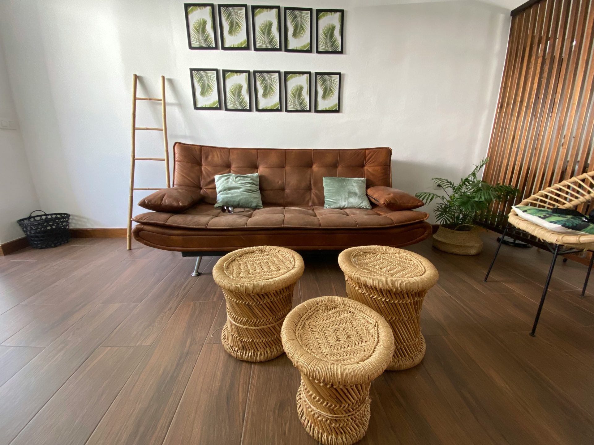 brown wicker round basket on brown wooden table